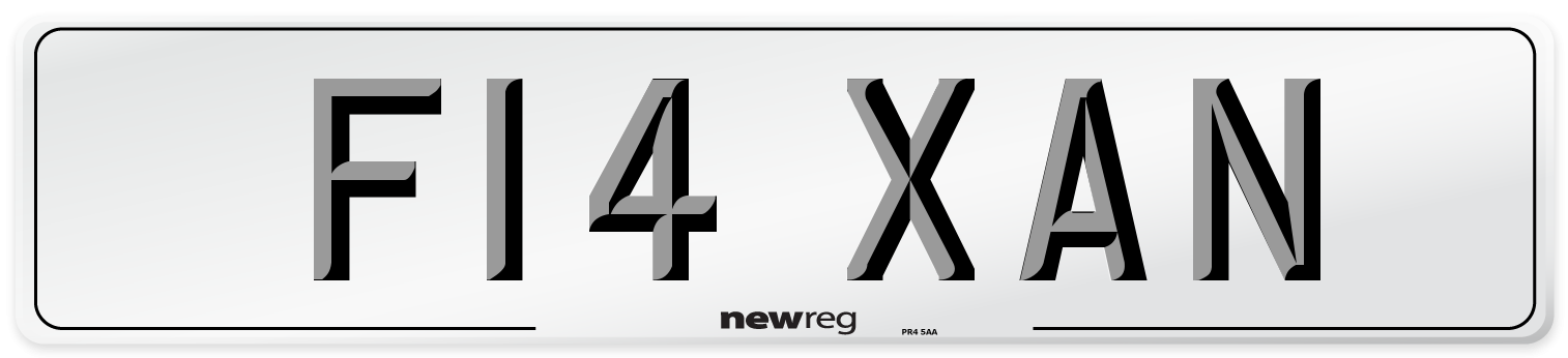 F14 XAN Number Plate from New Reg